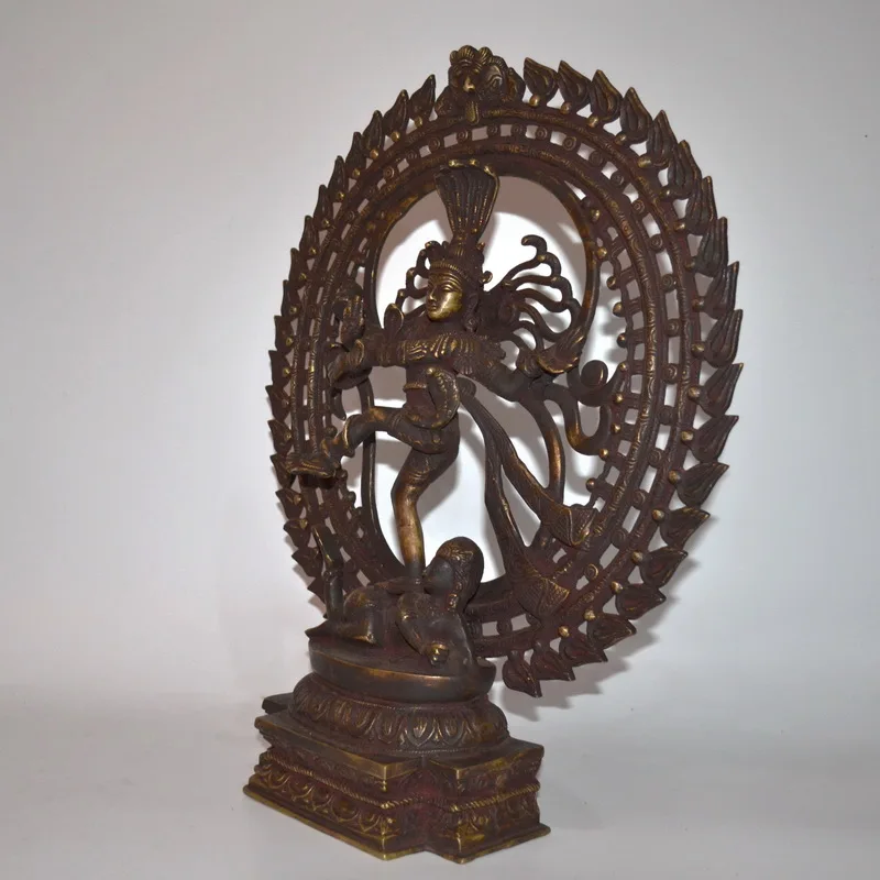 Танцующая Гуаньинь Шива бронзовая позолоченная статуя непальского Будды коллекция ручной работы