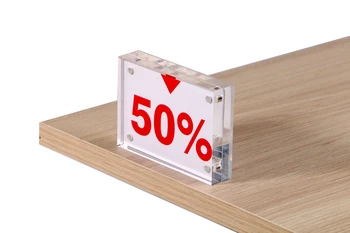 

120*80mm Table Label Holder Desk Sign Name Card Holder Acrylic Menu Holder Picture Photo Frame Magnetic For Home Shop Decoration