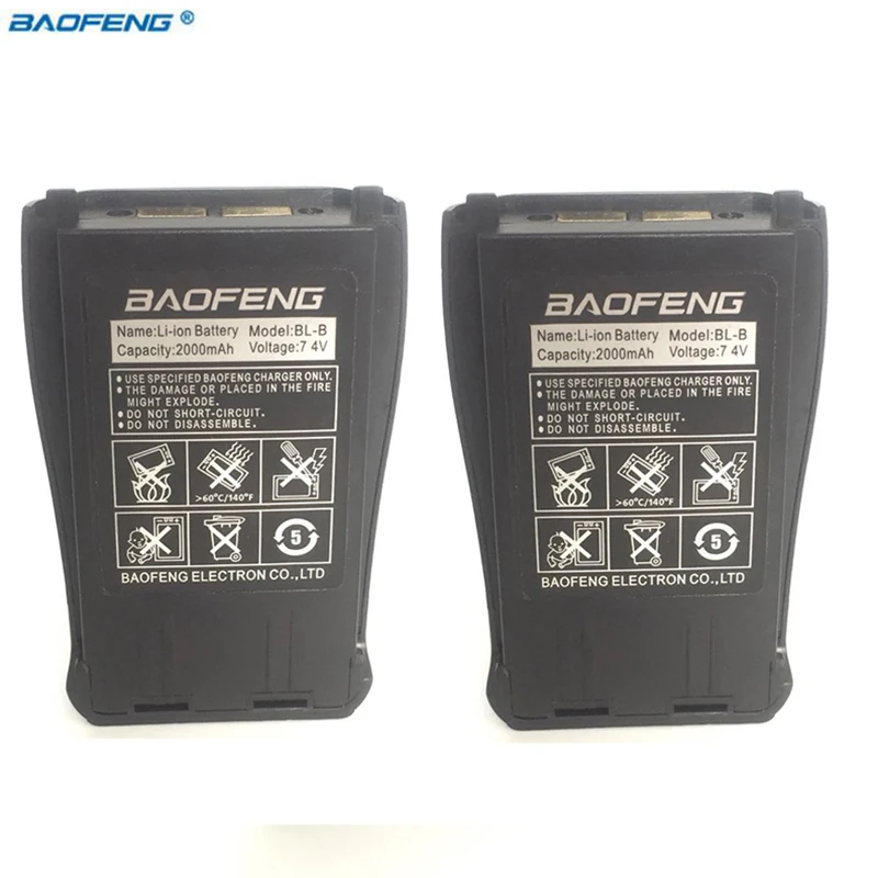 

2PCS 7.4V Original Baofeng UV-B5 Battery with 2000mAh Li-ion Walkie Talkie Two Way Radio UV B5 B6 baofeng uv-B6 Accessoris