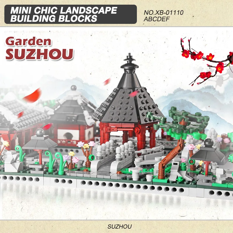 

XingBao 01110 6 in 1 Suzhou Garden Building Blocks Bricks Traditional Chinese Architecture Model Compatible With Creator