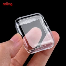 Прозрачный чехол для Apple Watch Series 3 2 1 38 мм 42 мм 360 полностью мягкий прозрачный ТПУ защитный чехол для iWatch 4/5 44 мм 40 мм