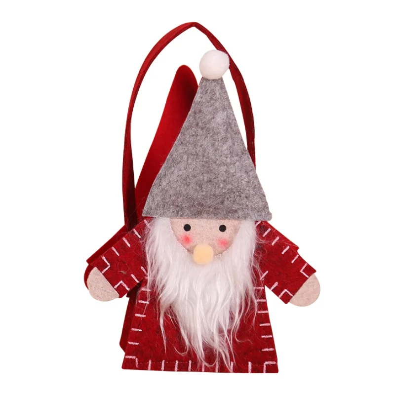 Cartoon Design Portable Candy Holder Bag With Handle Christmas Holiday Gift Treat Bag Xmas Party Decorations