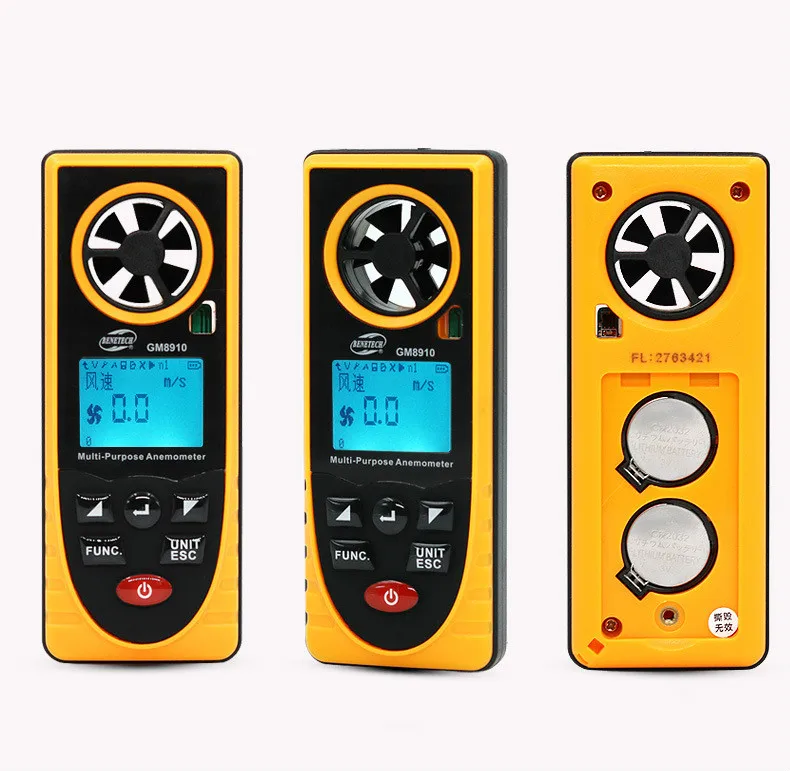 

8 in 1 multi - functional anemometer temperature and humidity cold dew point illumination at sea level barometer