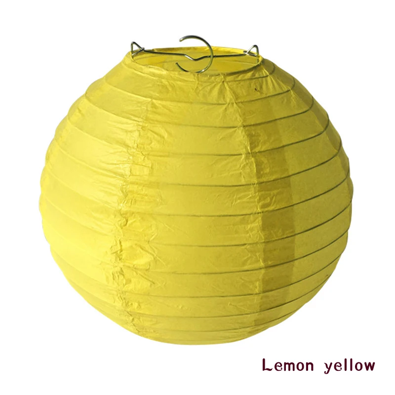 Yellow Новое китайское круглое Бумага Фонари на день рождения Свадебная вечеринка decor подарок ремесла DIY лампион белый висит Фонари мяч вечерние поставки - Цвет: Yellow