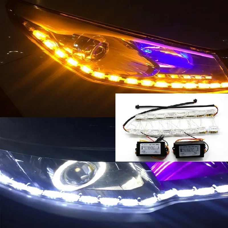 

1pair 30/45/60CM DRL Car Light Assembly car Daytime car Running Light Flowing Slim Turn Signal Light Angel Eyes Car LED Strip