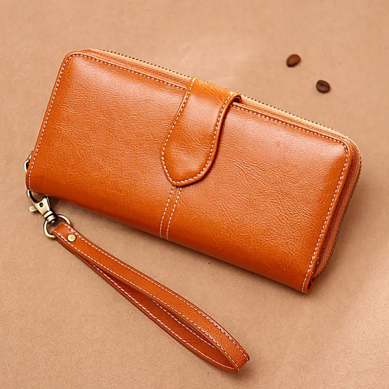 

Vintage Genuine Leather Women's Day Clutches Bag Large Wallet Simple Leisure #JDLBQ004