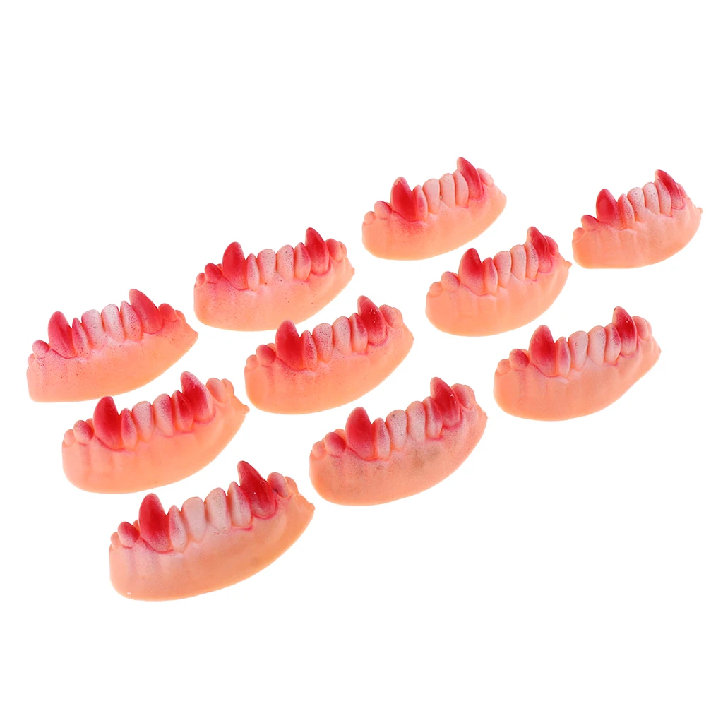 10pcs Plastic Soft Tooth Covers Funny Jokes Prop Toys Teeth Gag Halloween Party Prop Teeth