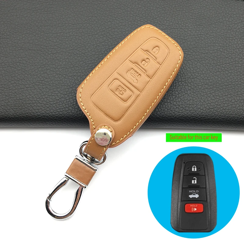 Кожаный чехол для ключей для Toyota Camry Aygo RAV4 Corolla ЧР/C-HR Prius Prado умная ключ протектор