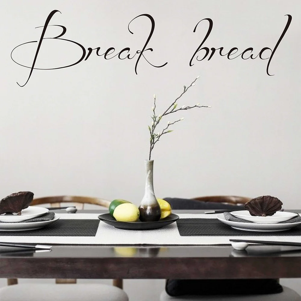 Wall Quote Decal Break bread Kitchen Wall Sticker Dining Room Vinyl Wall Decal Lettering Wall Stickers Gift for Mum 725Q Wall Quote Decal Break bread Kitchen Wall Sticker Dining Room Vinyl Wall Decal Lettering Wall Stickers Gift for Mum 725Q