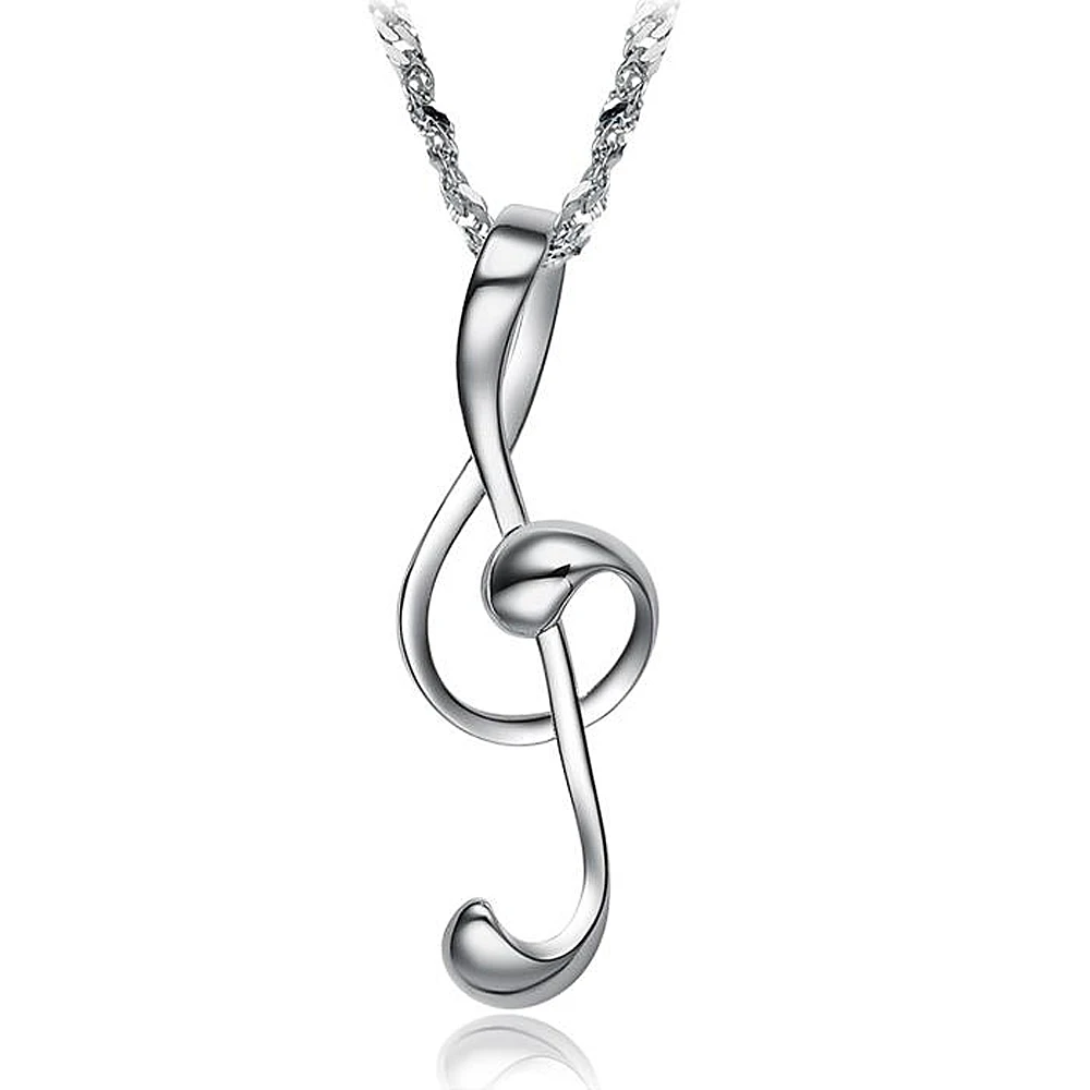 Ms. Note Necklace Personality Design Silver Stainless Steel Musical Notes Pendant Ladies Jewelry Good Gift | Украшения и
