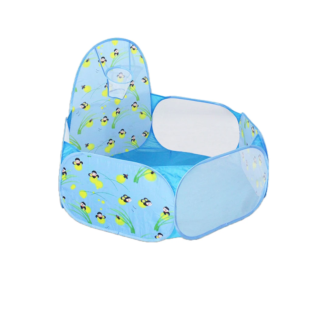 Fun Pop Up Ball Pit Pool Toddler Baby Play Tent Playhouse Playpen with Basketball Hoop Developmental play Game Toy 120CM/ 47''
