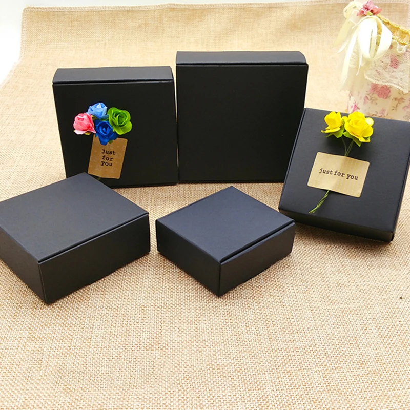 20 шт белый/черный крафт-бумага для мыла маленькая картонная коробка, маленькая черно-белая бумажная крафт-коробка, подарочная упаковка для конфет картонная коробка
