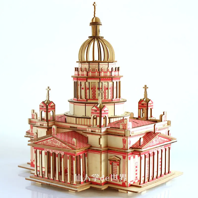 

DIY Craft Assembly Construction Sets Wooden 3D Puzzle Model Architecture Hobbies Building Toys Teens Adult Tower