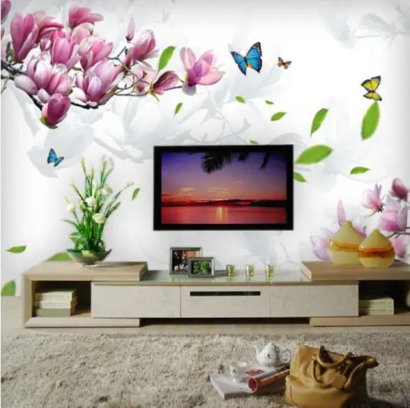 

Magnolia Photo Mural Bedroom Wallpaper 3D wallpaper Living Room murales de pared 3d Non-woven Wall paper Custom Photo Murals