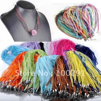 

Free ship!!! 2000pcs mix SILK RIBBON CORD NECKLACE chain pendant chain jewelry findings accessories