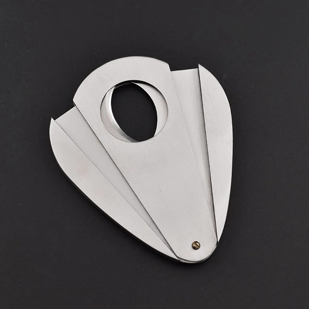 

Easy to cut portable mini water drop stainless steel cigar cutter double blade guillotine cigar tool