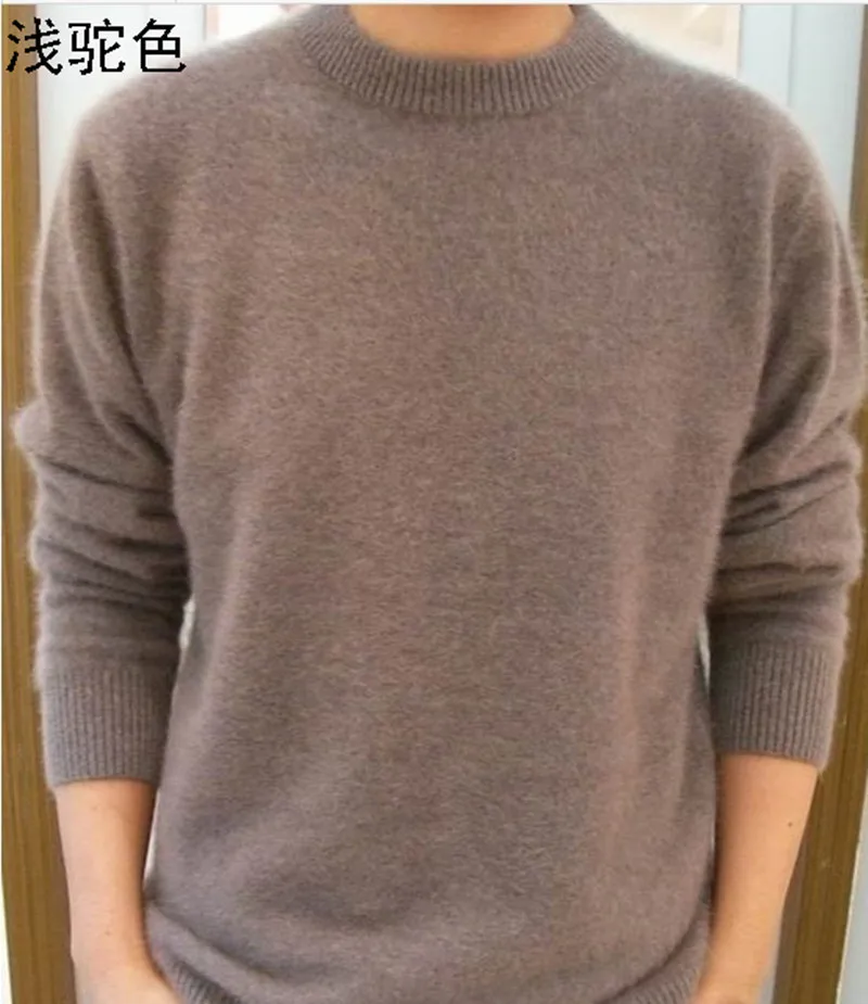 Cena Lafarvie Off Sale standardowy jednolity pulower z pełnym rękawem O Neck 100% norek z kaszmiru Auturm Winter Men formalny sweter z dzianiny