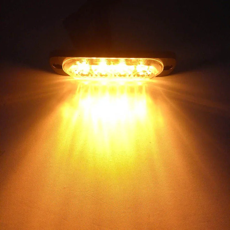 12V-24V 4 LED Light Bar Urgent Amber Strobe Beacon Flasher Car Vehicle Bus ATV