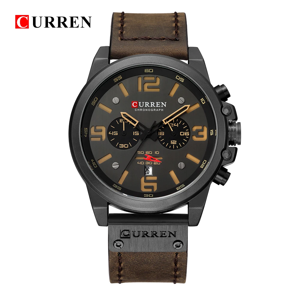 Günstige Relogio Masculino Curren 8314 Chronograph Sport Männer Uhr Marke Luxus Armee Military Datum Quarz Männer Armbanduhr Reloj Hombre