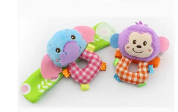 Детские носки, погремушки, игрушки, погремушки на запястье, носки для ног 0-24 месяцев, детские погремушки, игрушки - Цвет: elephantmonkeywrist