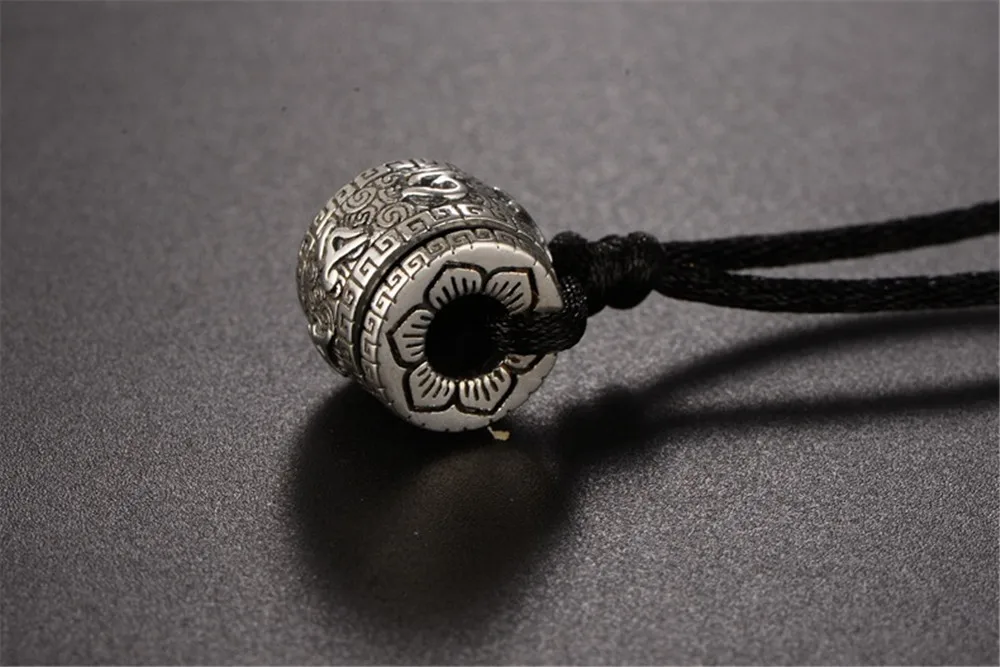 HFANCYW стерлингового серебра 990 Lotus амулет передачи Luck вращающийся кулон Цепочки и ожерелья висячие украшения для Для мужчин или Для женщин