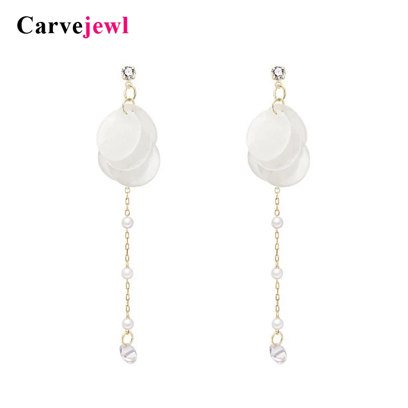 

Carvejewl shell Conch cluster Drop Earrings for Women jewelry Trendy Dangle long Earring factory wholesale anti allergy earrings