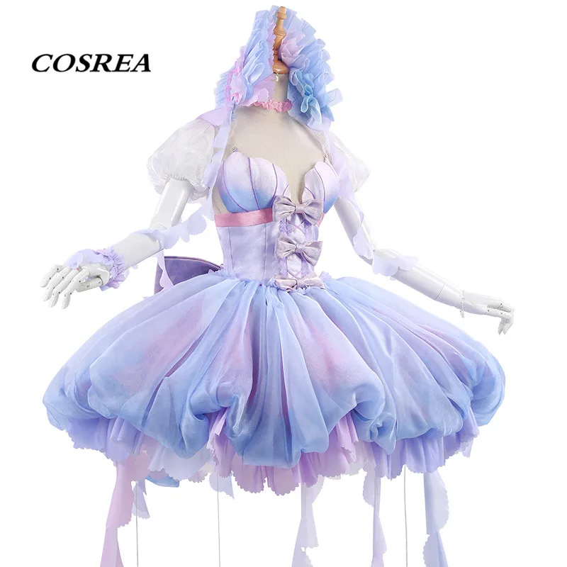 

COSREA Anime Card Captor Sakura Cosplay Costume Daidouji Tomoyo Fancy Bow Dress Costumes Halloween Party For Adult Woman Girl