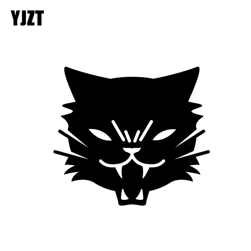

YJZT 12CM*10.6CM Vinyl Decal Car Sticker Funny Angry Cat Animal Black Silver C10-02355