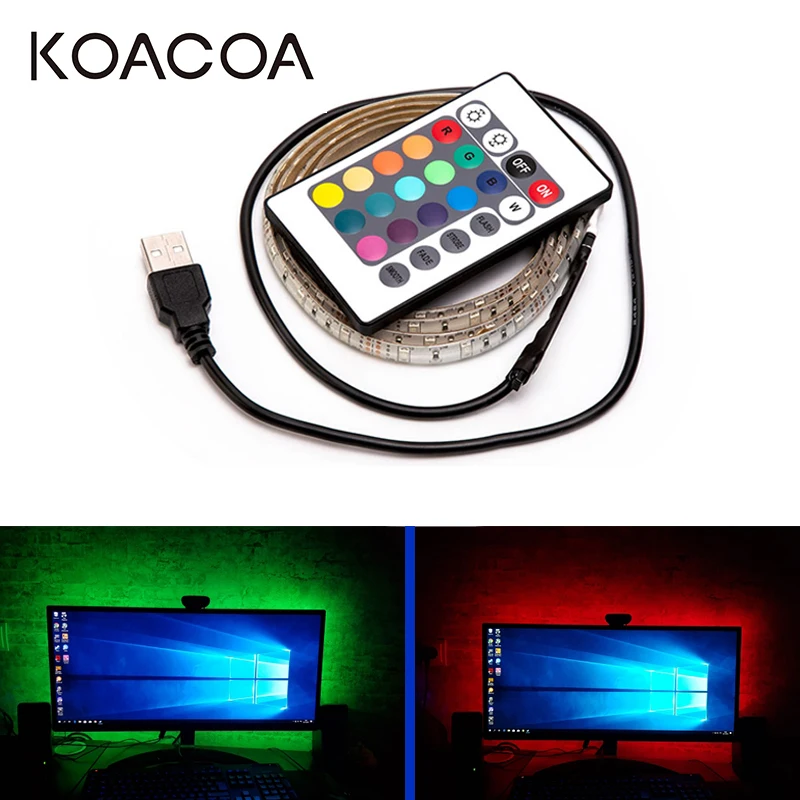 

5V USB LED Strip light RGB 2835SMD Flexible LED light Tape Ribbon 1M 2M 3M 4M 5M HDTV TV Desktop Screen Backlight Bias lighting