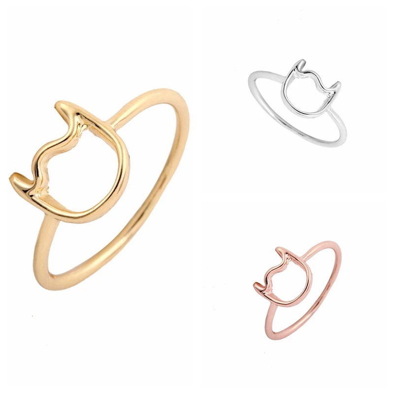

yiustar New Fashion Rings Cute Cat Punk Ring Top Of Finger Rings for Women Gifts bague femme engagement ring R126