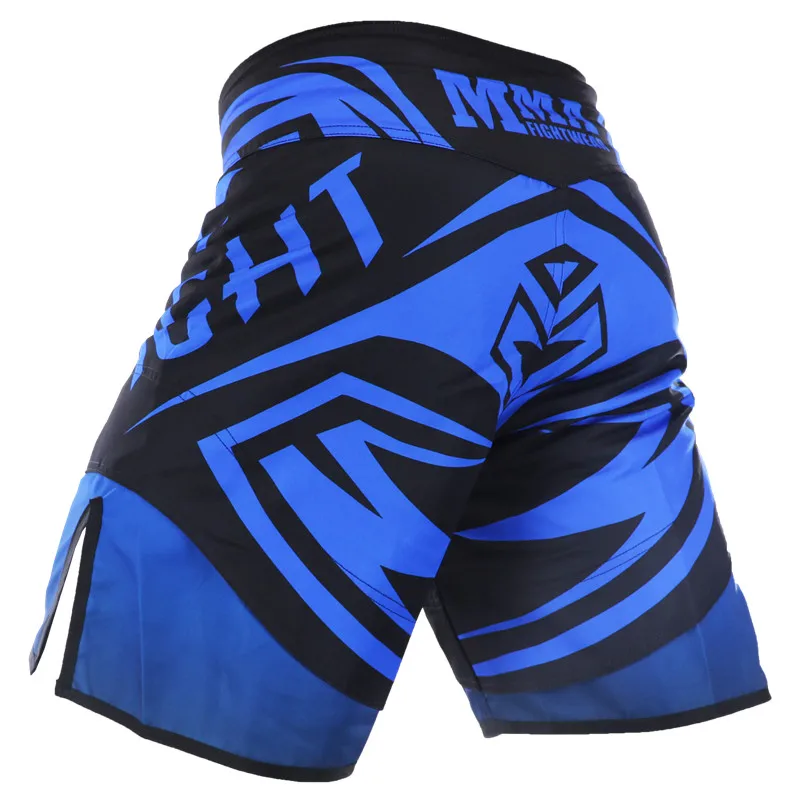 Billig Blue shadow MMA Grappling Shorts Kick Boxing Käfig Kampf Muay Thai Training Kampfkunst Kampf Hosen