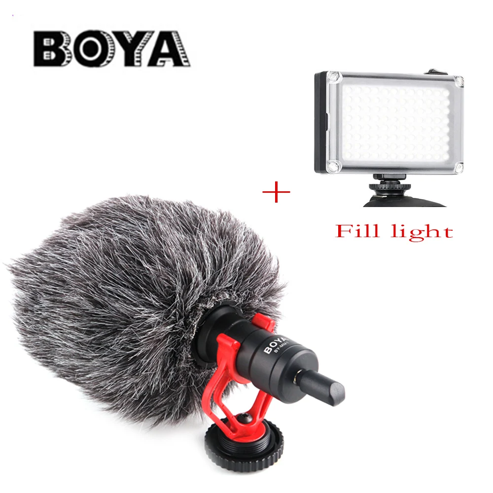 

BY-MM1 Lapel heart-shaped microphone for digital SLR camera phone built-in microphone windshield magic sing karaoke Fill light