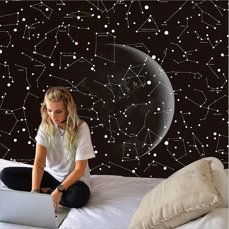 

Yi chuxin 1pc galaxy decor Hanging Tapestries Sun Star Moon Tapestry wall decor window tapestry room decoration