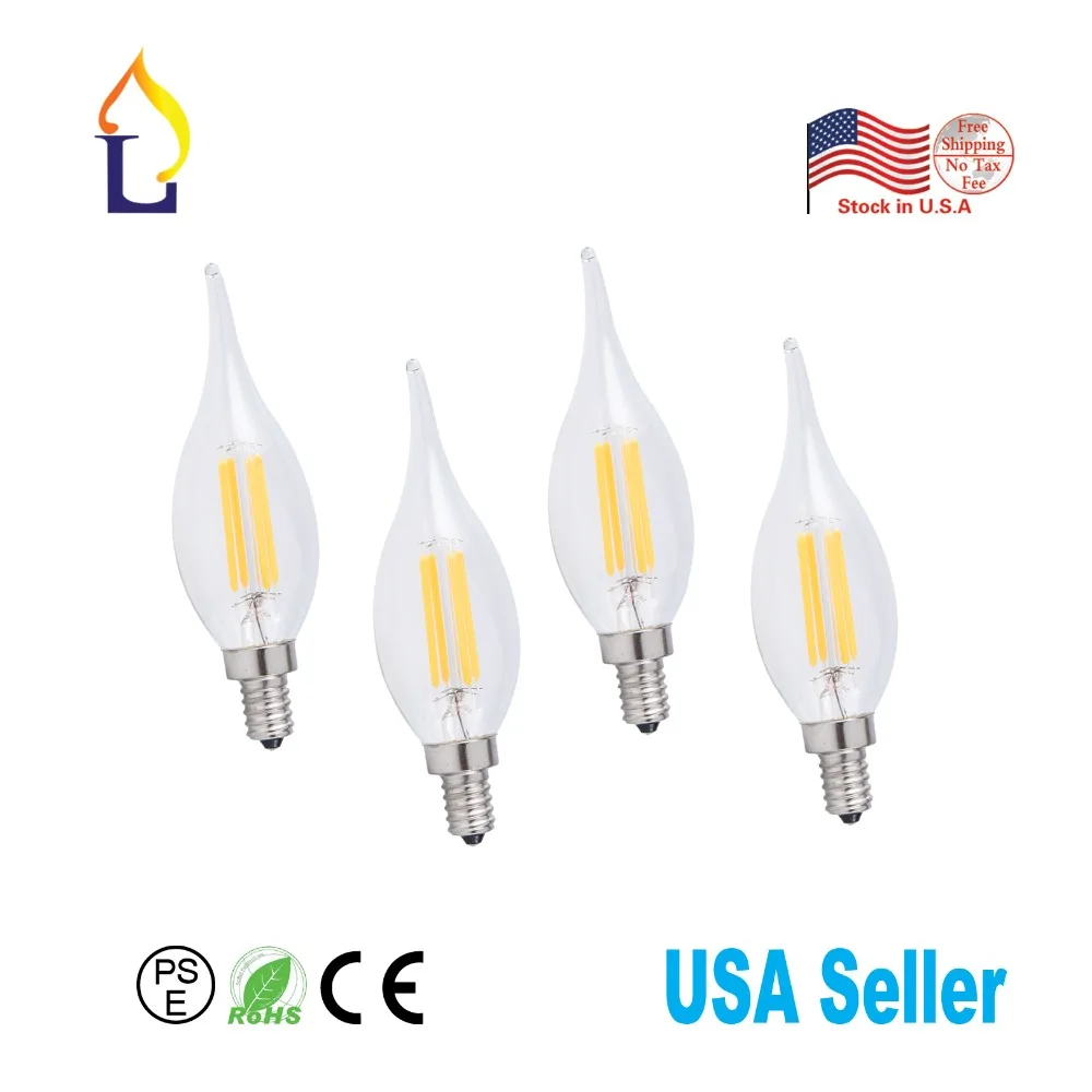 

US stock 50 Pack 4w led candle bulb light led bulb lamp with E12 base replace energy-saving bulb 2700 k