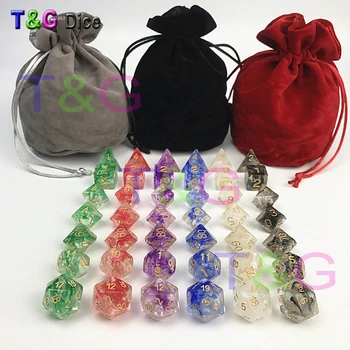 

42pcs/bag New Dice Polyhedral Nebula of 6 color set for DnD Game plus POUCH BAG d4 d6 d8 d10 d12 d20 dice Gift Toy and bag