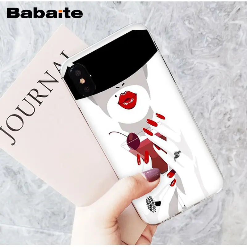 Babaite vogue girl boss Мягкий силиконовый прозрачный чехол для телефона Apple iPhone 8 7 6 6S Plus X XS MAX 5 5S SE XR Чехол для мобильного телефона - Цвет: A4