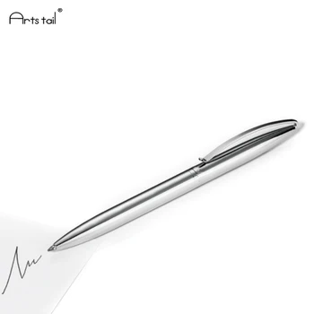 

School Supplies Office Advanced Stainless Steel Rotating Metal Commercial Ballpoint Pen Signature Pen Gift Student Stationery