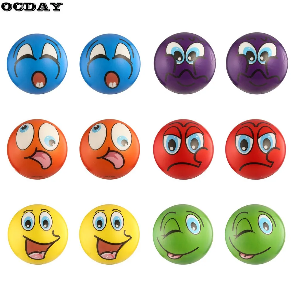 12pcs/lot Emoji Face Squeeze Balls Stress Release Emotional Hand Wrist