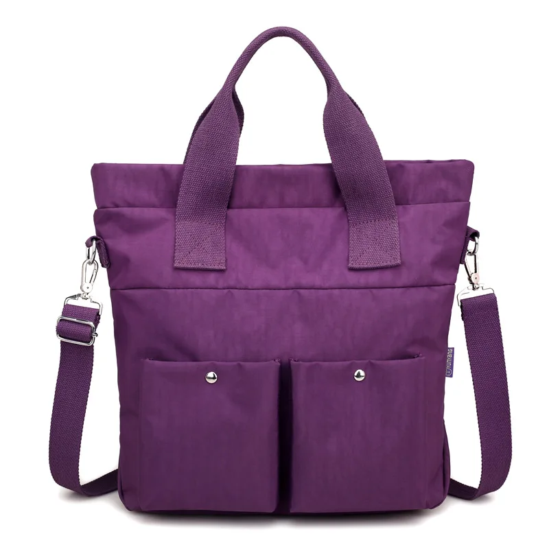 

New Nylon Women Handbag Large Capacity Waterproof Mommy Bag Casual Female Totes Designer Women Shoulder Messenger Bag Purple