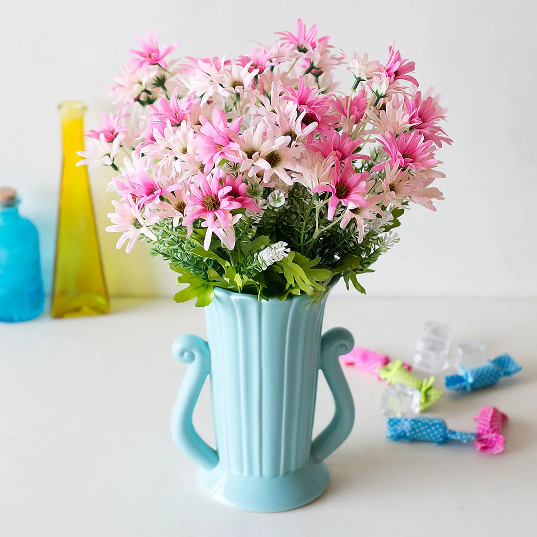 18 Heads Artificial Plastic Flower Wedding Favors And Gifts Decoration