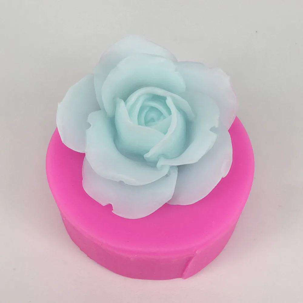 Гибкие DIY свечи ремесла формы легко разворачивать 3D Роза цветок шарообразные ручной работы силиконовые мыло и свечи плесень