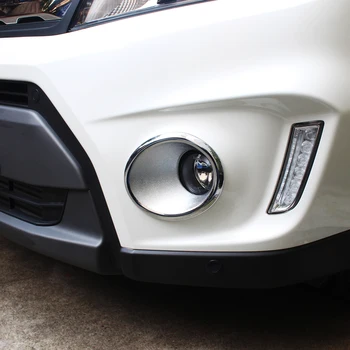 

2pcs for Suzuki Vitara 2016 2017 2018 car body front fog light lamp detector frame stick styling ABS Chrome cover trim parts
