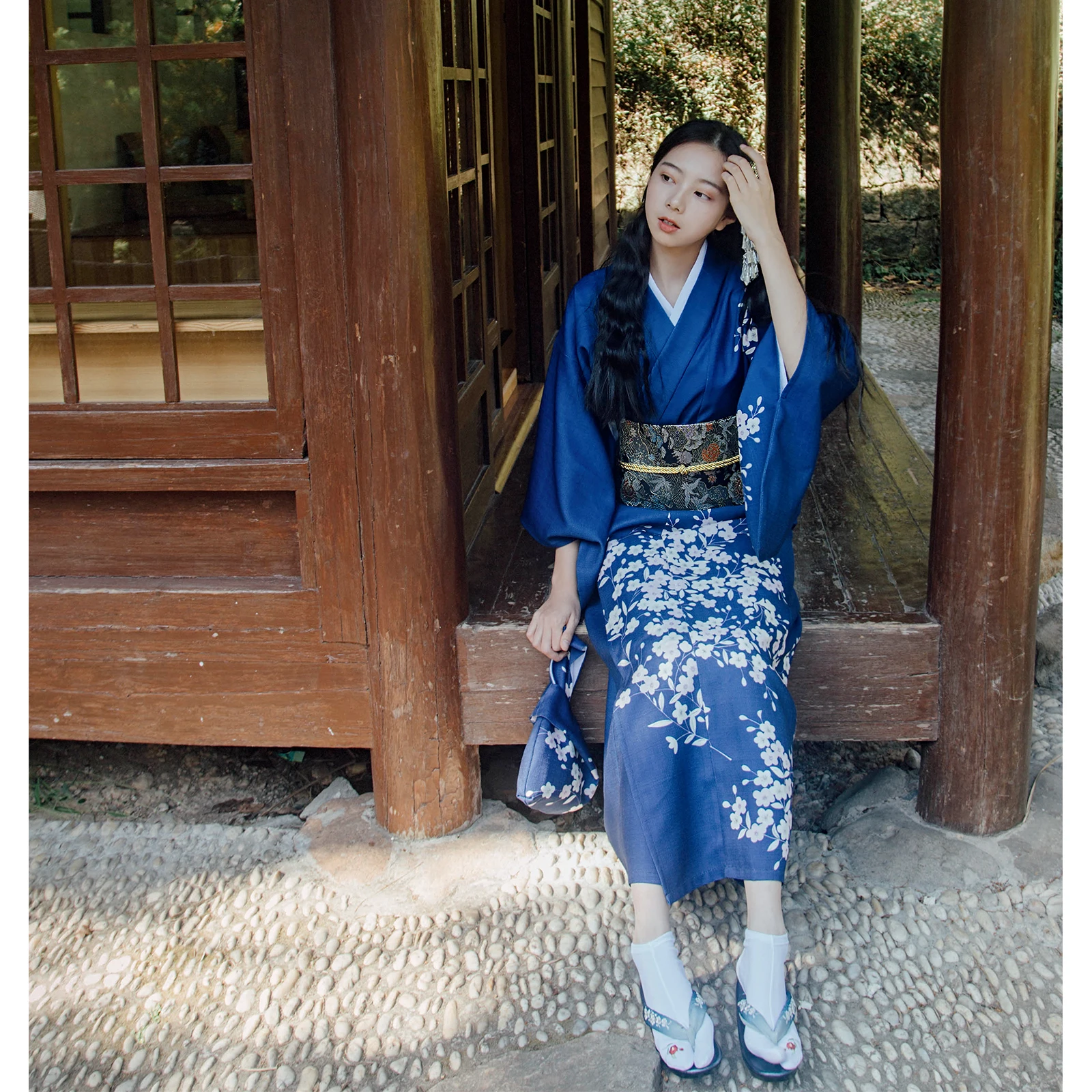 Японский стиль для женщин кимоно с Оби традиционный шоу на сцене платье классическое юката хаори японская гейша косплэй костюм кимоно M, L