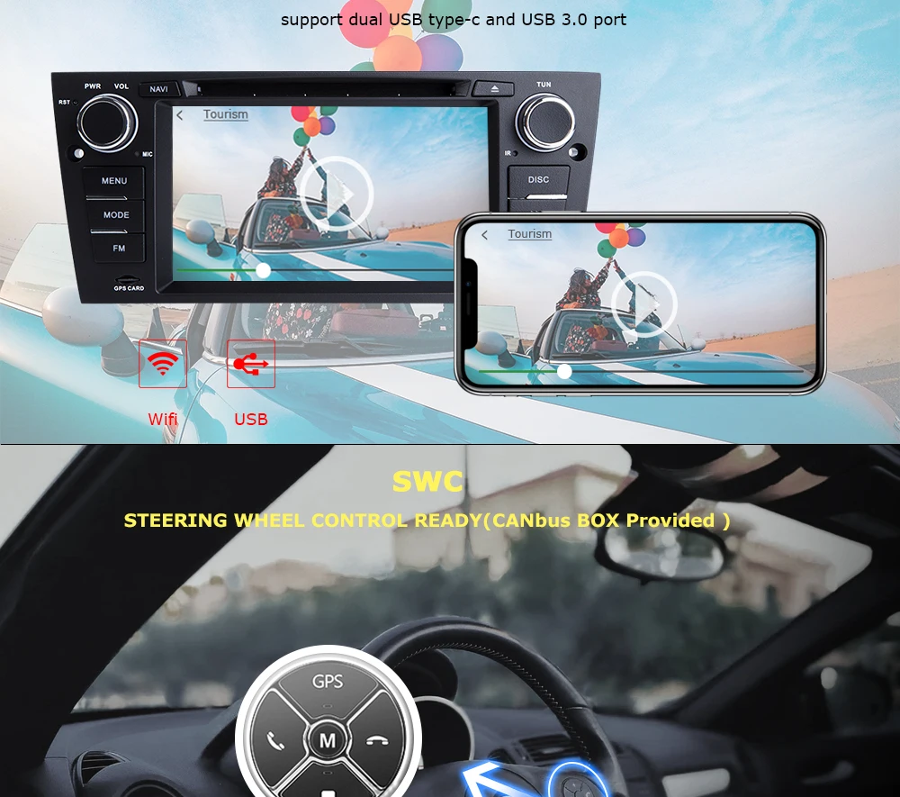 Sale Josmile 1 din Car Multimedia  DVD audio Android 9.0 For BMW E90/E91/E92/E93 Navigation 3 Series GPS Player Bluetooth Wifi  OBD2 5