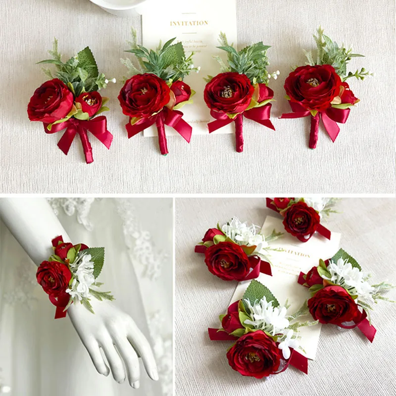 wedding wrist corsage boutonniere marriage  (14)