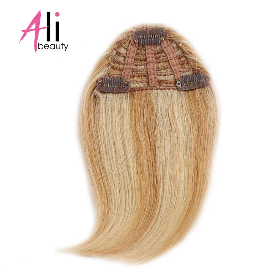 ALI SCHÖNHEIT Menschliches Haar Pony Clip In Haar Extensions Maschine Made Remy Haar Fringe Gradienten Pony Haarteil 10 Farben Können gefärbt werden