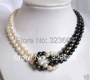 

Hot Sell ! 7-8MM BLACK&WHITE PEARL NECKLACE