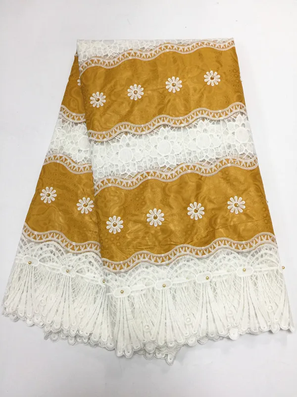 Золотая кружевная ткань Африканская Базен riche getzner индийская Свадебная сари французская кружевная ткань Анкара кружева 5+ 2 ярдов/партия