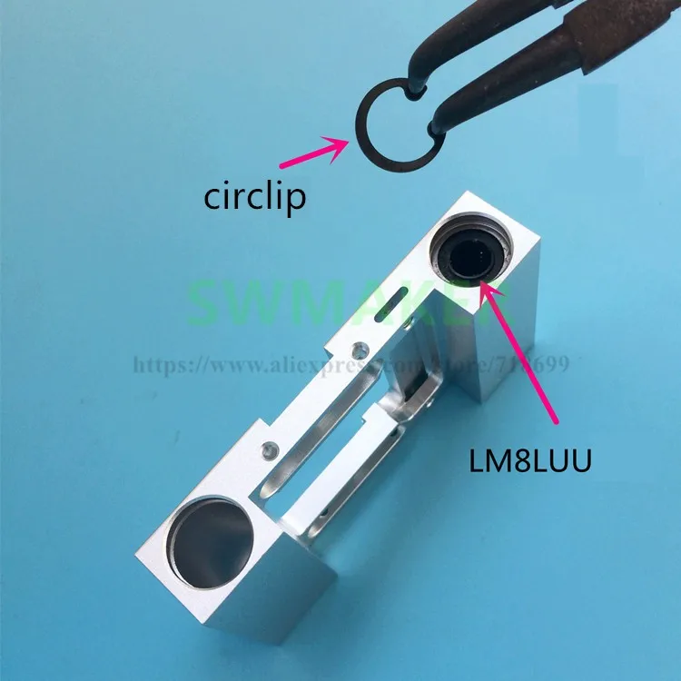 Обновлен репликатора 3D принтер один каретка экструдера для 8 мм стержня MK10 MK8 X Вал слайдер с 2 LM8LUU стопорное кольцо тип