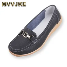 MVVJKE/Летняя дышащая женская обувь на плоской подошве из натуральной кожи для мам, женские лоферы, Chaussure Femme, женские кроссовки, Zapatos
